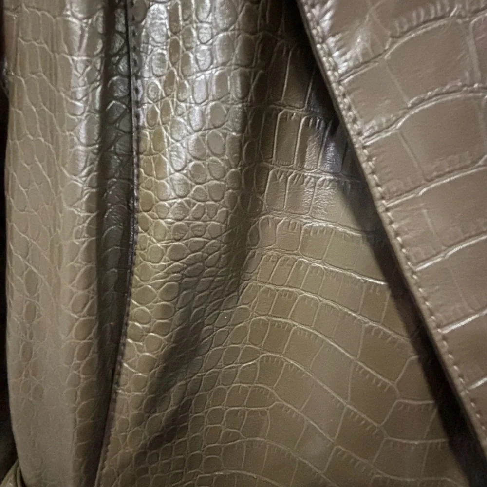 Chic Faux Leather Croc-Embossed Dress - Picture 7 of 11